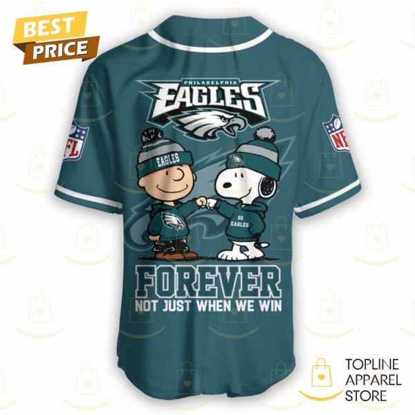 Peanuts x Philadelphia Eagles Forever Not Just When We Win Baseball Jersey