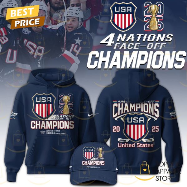 USA Hockey 2025 4 Nations Face-Off Champions Hoodie