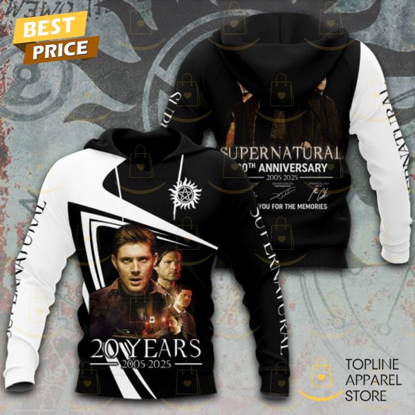 Supernatural 20 Years 2005-2025 Signature Thank You For The Memories Hoodie