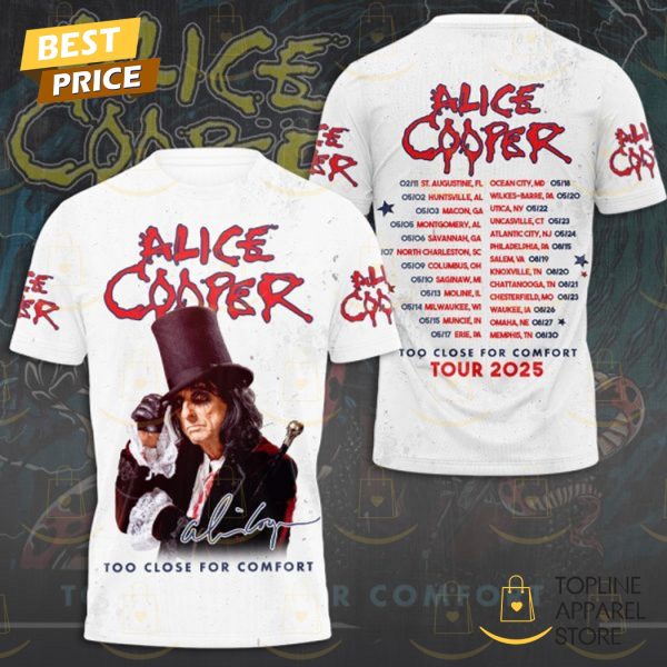 Alice Cooper Too Close For Comfort Signature 3D T-Shirt