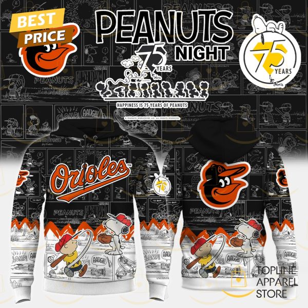 Baltimore Orioles x Peanuts Night 75 Years Hoodie