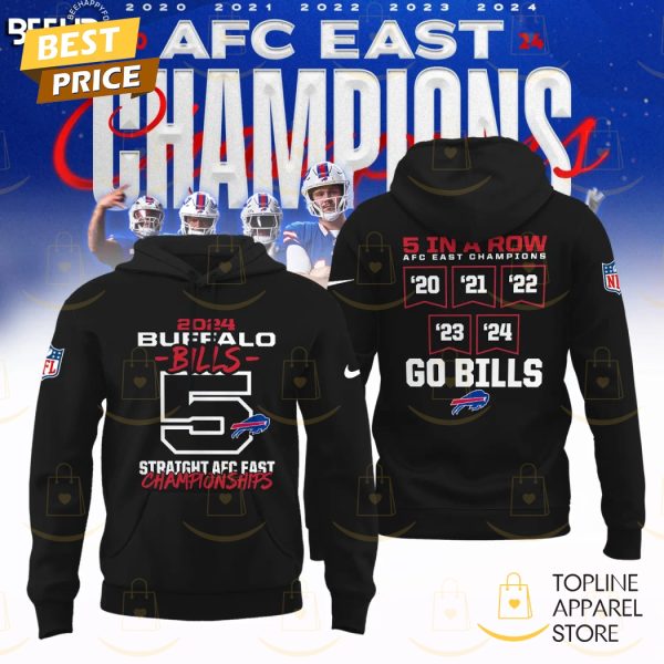 Buffalo Bills 2024 AFC East Division Champions Hoodie – Black