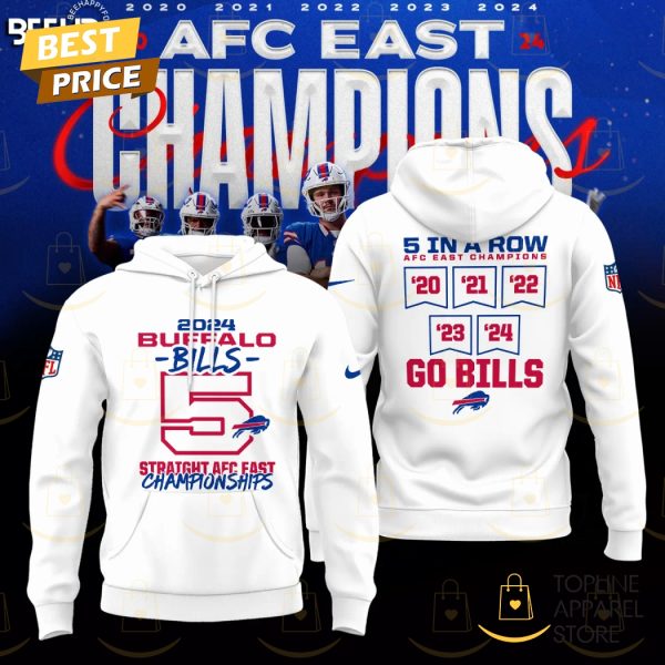 Buffalo Bills 2024 AFC East Division Champions Hoodie – White