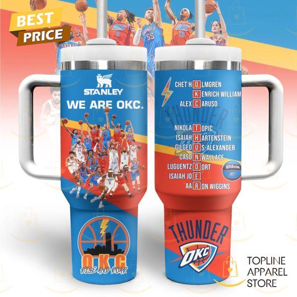 Oklahoma City Thunder Rise And Roar Tumbler With Handle And Straw