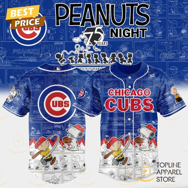 Chicago Cubs x Peanuts Night 75 Years 2025 Baseball Jersey