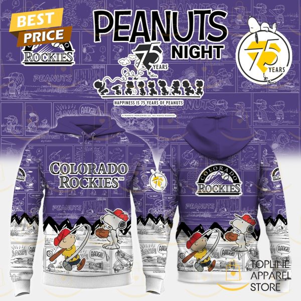 Colorado Rockies x Peanuts Night 75 Years Hoodie