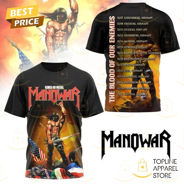 Manowar The Blood Of Our Enemies Tour 2025 3D T-Shirt