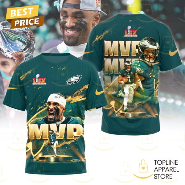 Jalen Hurts MVP Super Bowl LIX Champions Philadelphia Eagles 3D T-Shirt