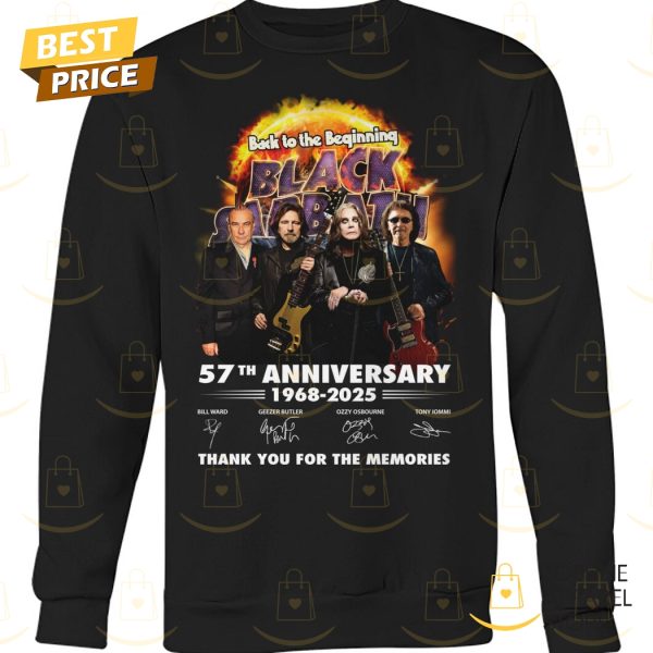 Black Sabbath 57th Anniversary 1968-2025 Signature Thank You For The Memories Unisex T-Shirt