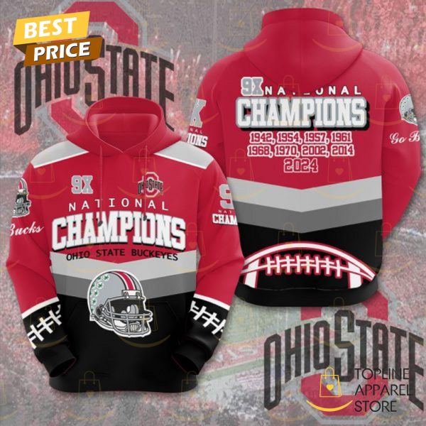 Ohio State Buckeyes Football 9X National Champions Hoodie