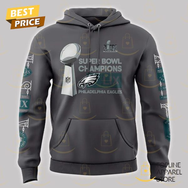 2025 Philadelphia Eagles Super Bowl LIX Champions Hoodie – Grey