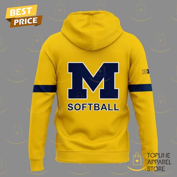 2025 Michigan Wolverines Softball Logo Hoodie – Gold