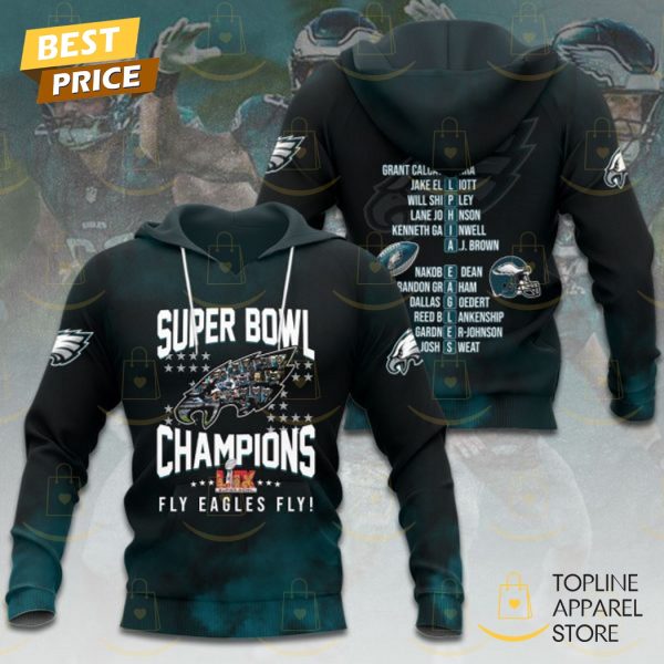 Philadelphia Eagles Super Bowl LIX Champions Fly Eagles Fly Hoodie