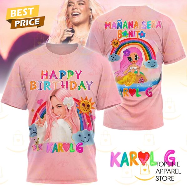 Happy Brithday Karol G 3D T-Shirt – Pink