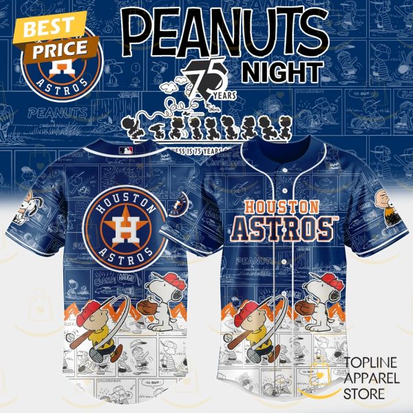 Houston Astros x Peanuts Night 75 Years 2025 Baseball Jersey