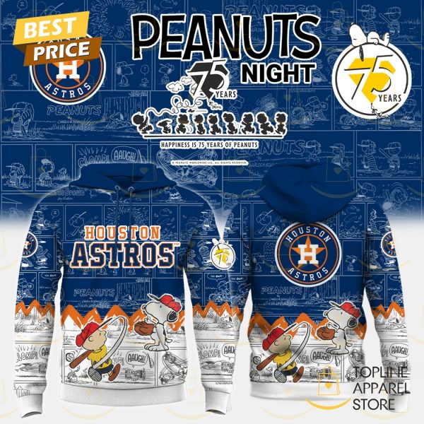 Houston Astros x Peanuts Night 75 Years Hoodie