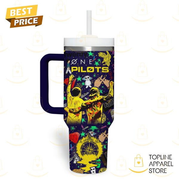 Twenty One Pilots Stay Alive Tumbler With Handle And Straw