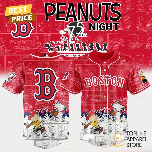 Boston Red Sox x Peanuts Night 75 Years 2025 Baseball Jersey