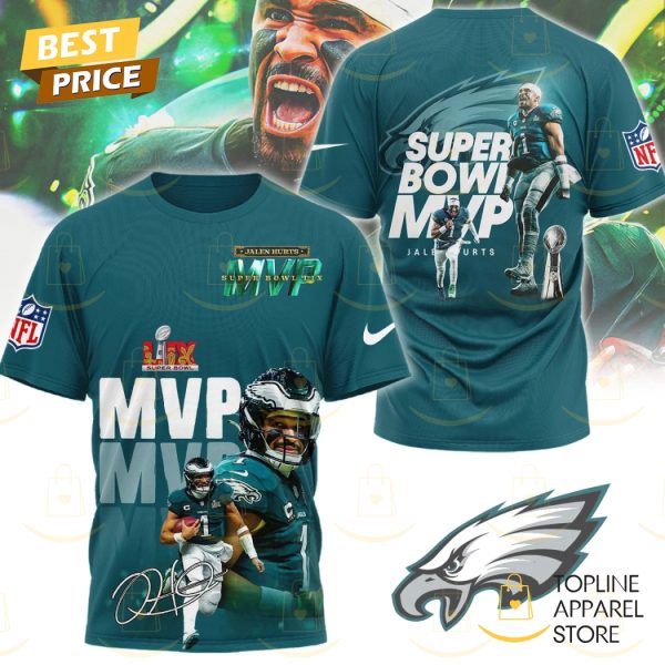 Jalen Hurts MVP Super Bowl LIX Champions Philadelphia Eagles Signature 3D T-Shirt