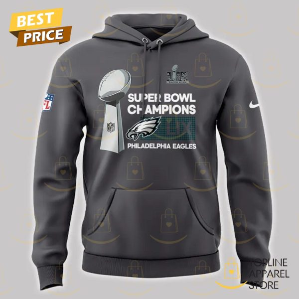 2025 Philadelphia Eagles Super Bowl LIX Champions Design Hoodie – Grey