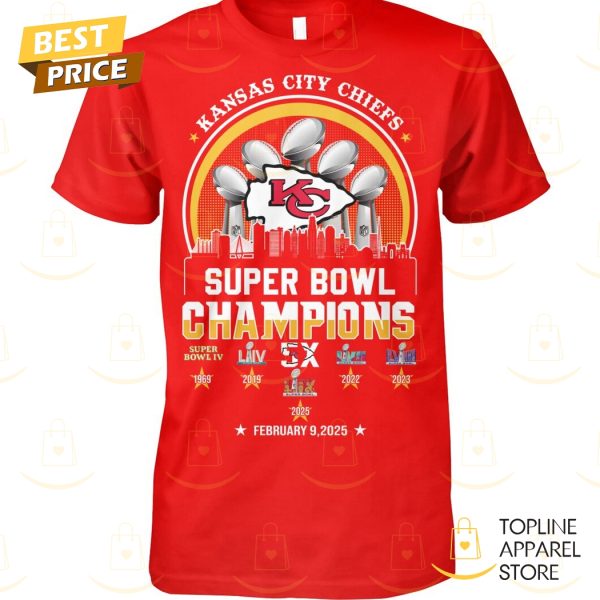 Kansas City Chiefs Super Bowl LIX Champions 2025 Unisex T-Shirt