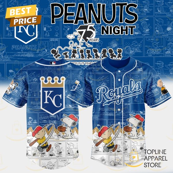 Kansas City Royals x Peanuts Night 75 Years 2025 Baseball Jersey