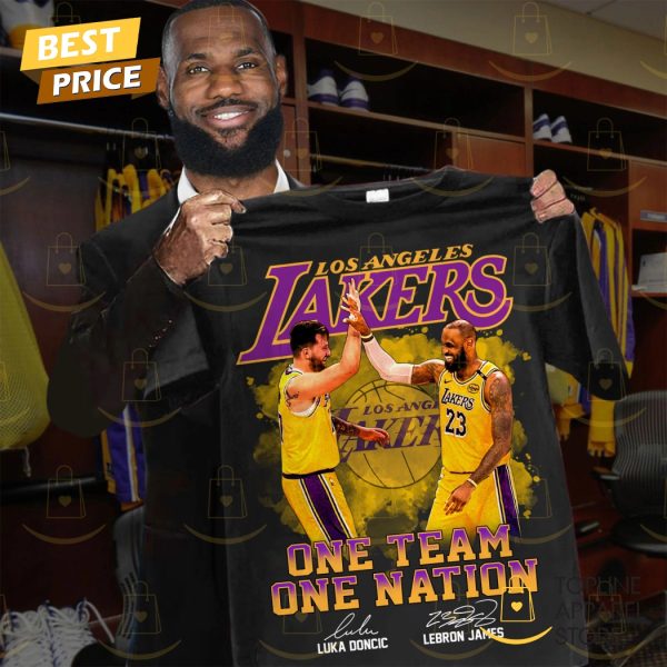 Los Angeles Lakers One Team One Nation Signature Unisex T-Shirt