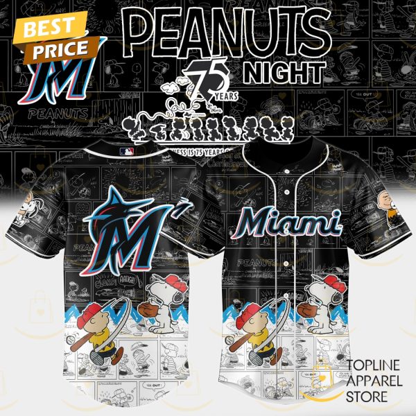 Miami Marlins x Peanuts Night 75 Years 2025 Baseball Jersey