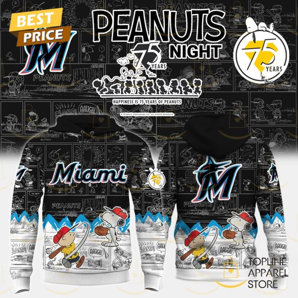 Miami Marlins x Peanuts Night 75 Years Hoodie