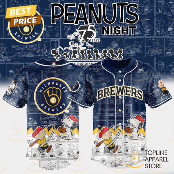 Milwaukee Brewers x Peanuts Night 75 Years 2025 Baseball Jersey