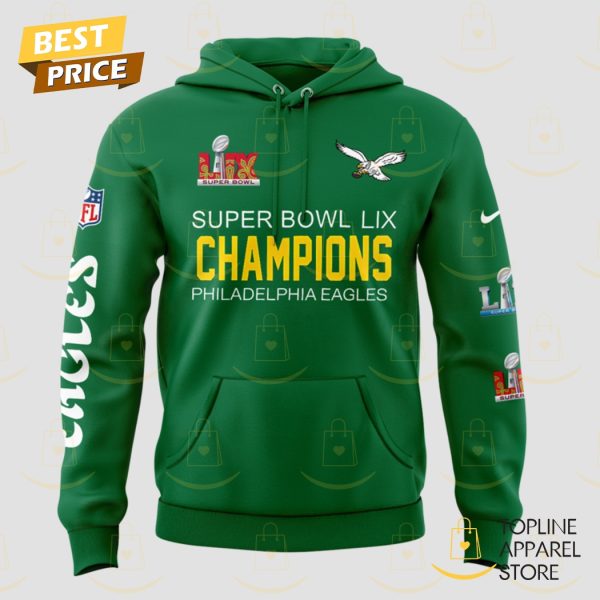 Super Bowl LIX Champions Philadelphia Eagles Hoodie – Green