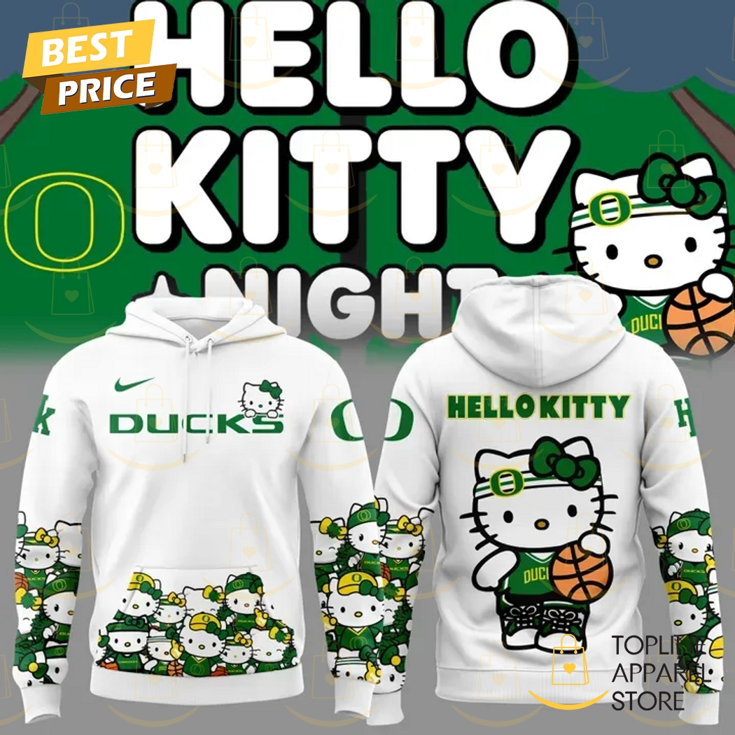 Oregon Ducks Women Basketball x Hello Kitty Hoodie Oregon Ducks Women Basketball x Hello Kitty Hoodie