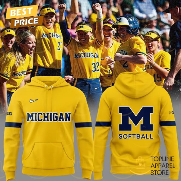 2025 Michigan Wolverines Softball Logo Hoodie – Gold