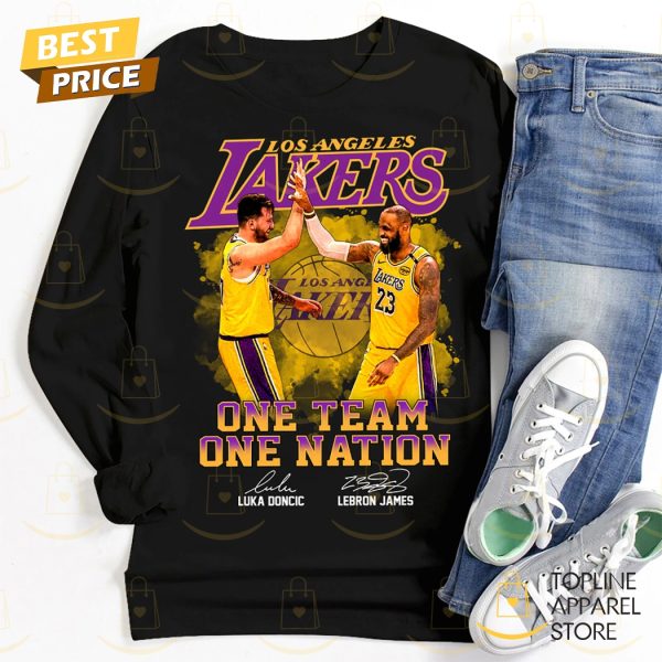 Los Angeles Lakers One Team One Nation Signature Unisex T-Shirt