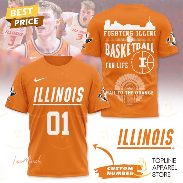 Personalized Illinois Fighting Illini Basketball For Life 3D T-Shirt