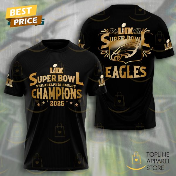 Philadelphia Eagles Super Bowl LIX Champions 2025 3D T-Shirt