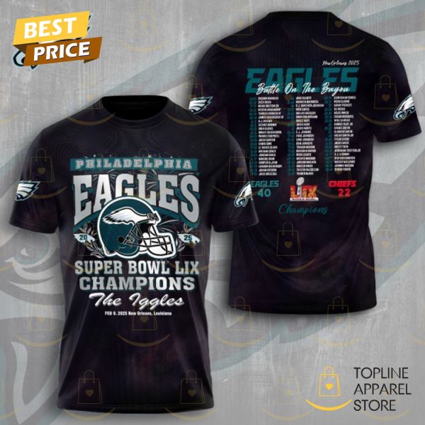 Philadelphia Eagles Super Bowl LIX Champions The Eagles 3D T-Shirt