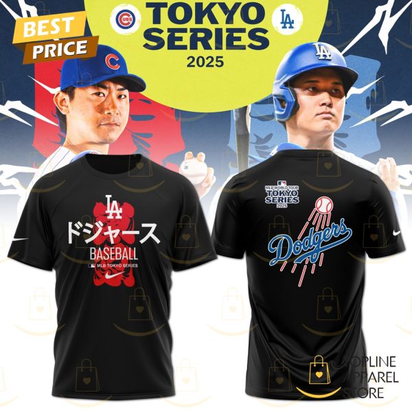 2025 Tokyo Series Tour Los Angeles Dodgers 3D T-Shirt – Black