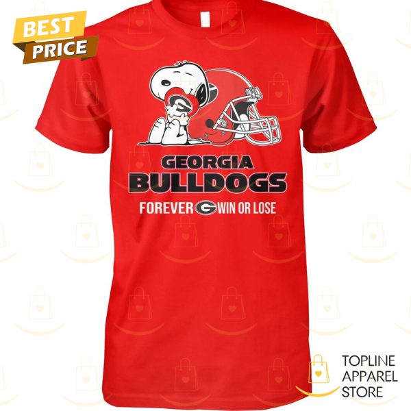 Snoopy x Georgia Bulldogs Forever Win Or Lose Unisex T-Shirt