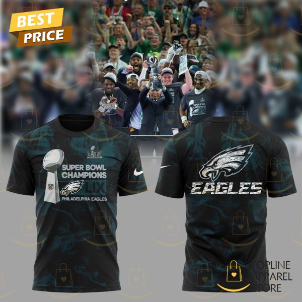 Super Bowl LIX Champions 2025 Philadelphia Eagles 3D T-Shirt