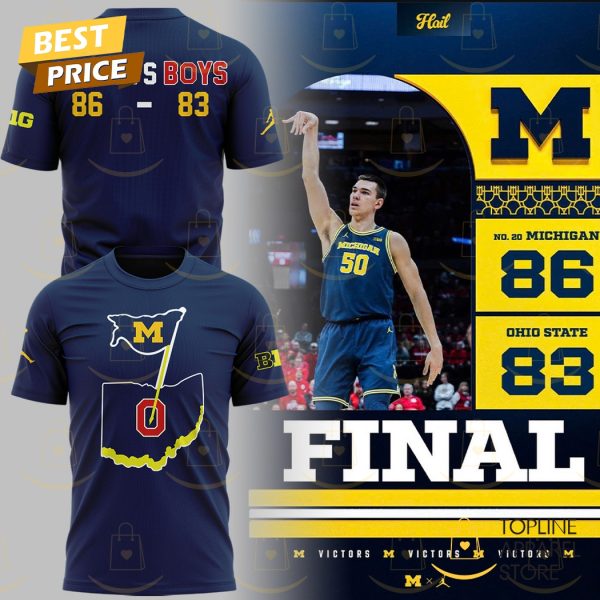 Michigan Wolverines Men Basketball Final 86-83 3D T-Shirt