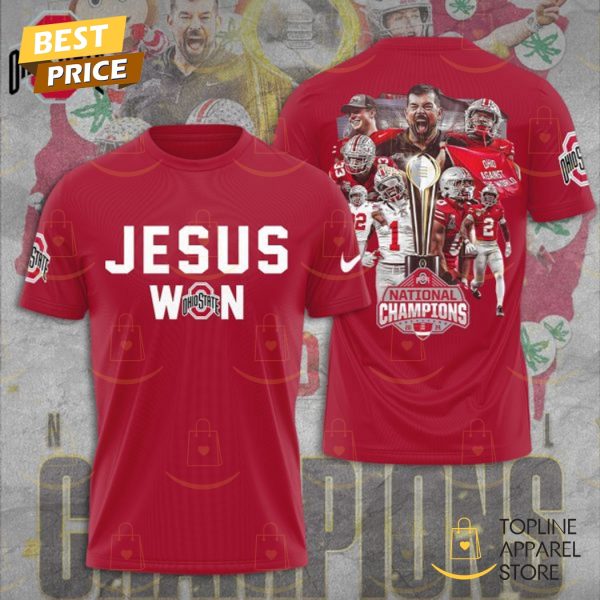 Jesus Won Ohio State Buckeyes National Champions 3D T-Shirt