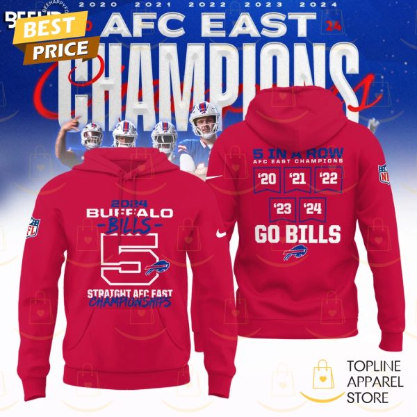 Buffalo Bills 2024 AFC East Division Champions Hoodie – Red