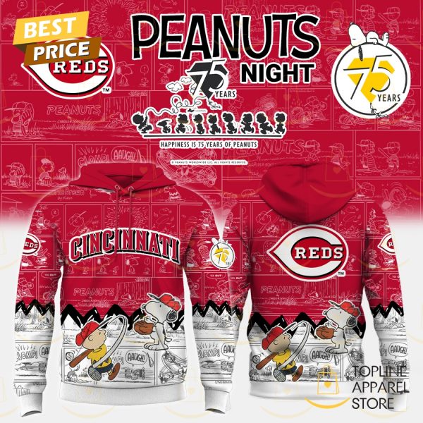 Cincinnati Reds x Peanuts Night 75 Years Hoodie