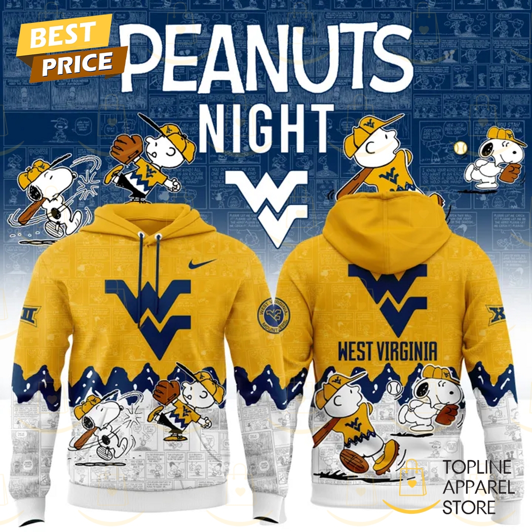 West Virginia Mountaineers Baseball 75th Anniversary Of Peanuts Hoodie