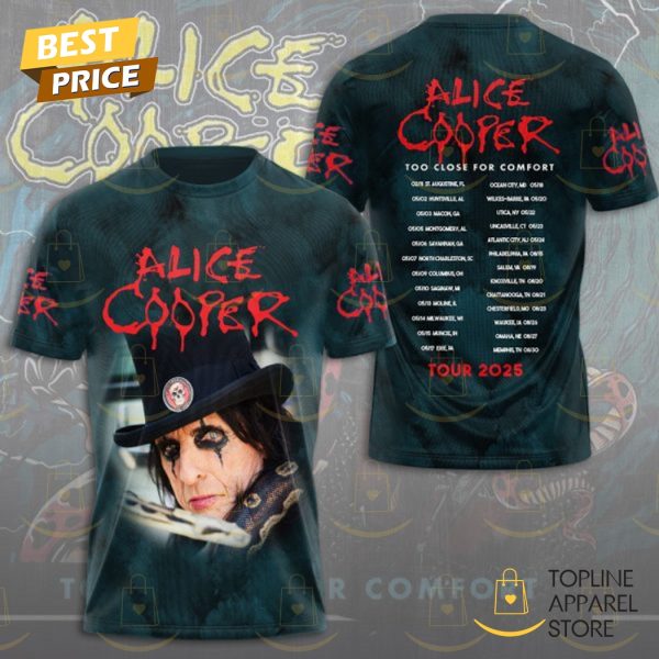 Alice Cooper 2025 Tour Too Close For Comfort 3D T-Shirt