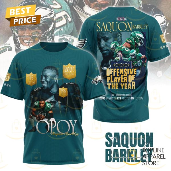 Saquon Barkley Offensive Player Of The Year Philadelphia Eagles 3D T-Shirt