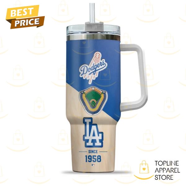 Los Angeles Dodgers Sine 1958 Tumbler With Handle And Straw