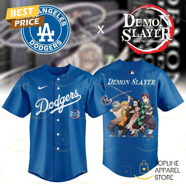 Los Angeles Dodgers x Demon Slayer Baseball Jersey – Blue