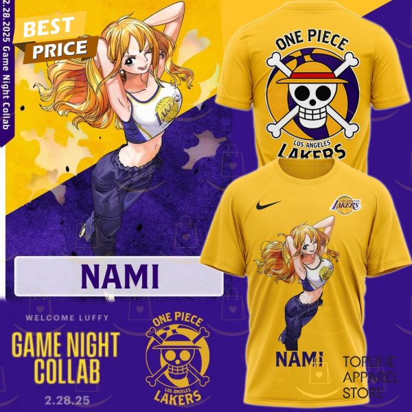 Los Angeles Lakers x Nami One Piece Game Night 3D T-Shirt